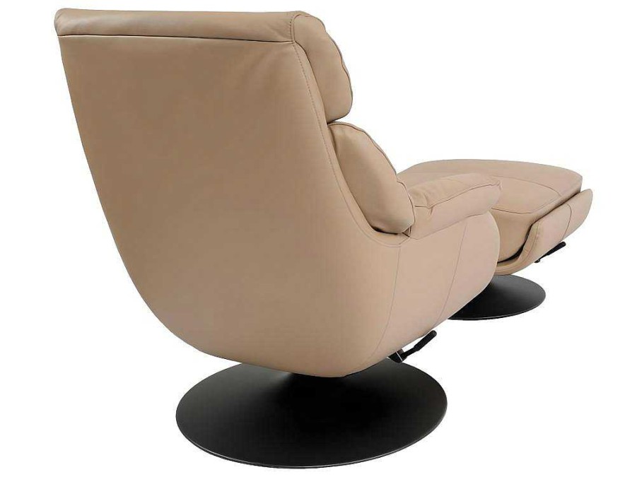 Vente-unique Fauteuil Leer | Relaxfauteuil Met Kruk Mcw-K99, Taupe