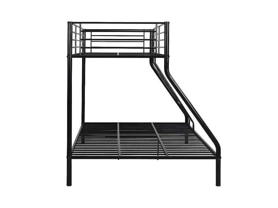 Vente-unique Kinderbed Stapelbed | Stapelbed Elevatio Iv - 90 En 140 X 190 Cm - Staal - Zwart