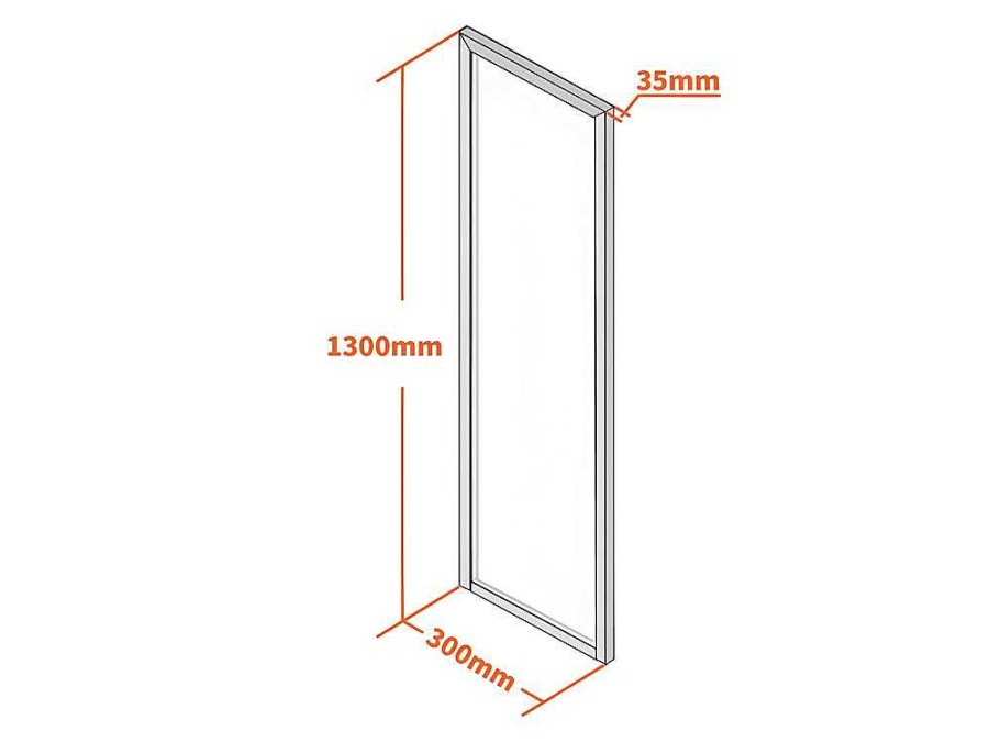 Vente-unique Glazen Binnenraam | Glazen Binnenraam In Aluminium Met Poedercoating - 30 X 130 Cm - Zwart - Bayview