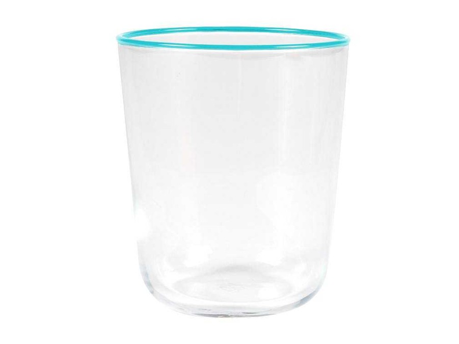 OZAIA Tafelservies | Set Van 6 Waterglazen Met Een Blauwe Rand Van 31,5 Cl - D. 8 X H. 9,5 Cm - Azuran