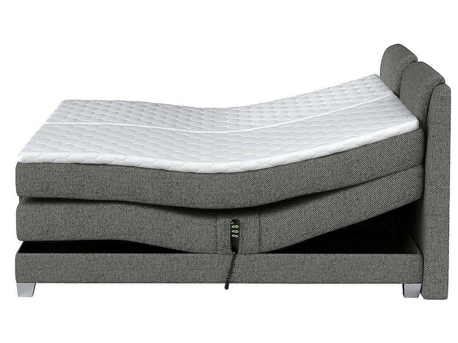 Palacio Elektrisch Relaxatiebed | Tweepersoons Boxspring Met Elektrische Bedbodem + Matras En Dekmatras Castel Palacio - 2X90X200Cm - Lichtgrijze Stof