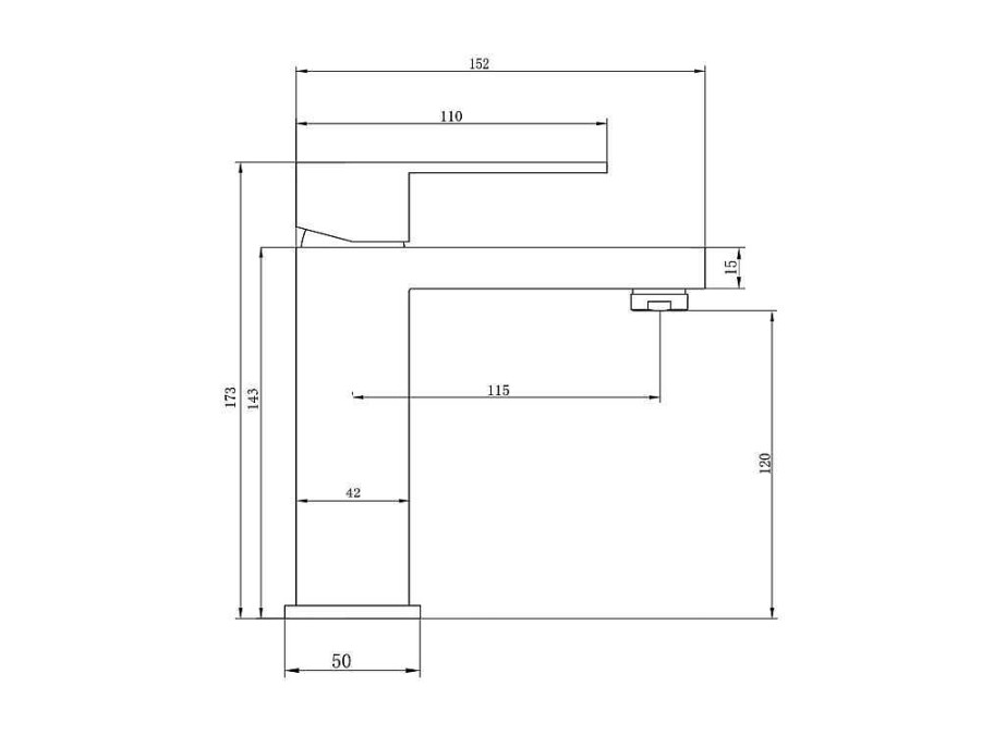 Shower & Design Kraan | Set Van 2 Mechanische Mengkranen Met Vierkante Vorm Van Geborsteld Roestvrij Staal - Mat Zwart - H17,3 Cm - Canilas