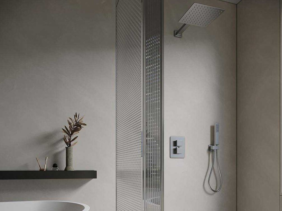 Shower & Design Douchekolom | Inbouw Douche Met Thermostatische Mengkraan - Geborsteld Nikkelkleur - Terek