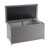 Vente-unique Tuinopslag | Kussenbox Van Polyrattan Mcw-D88 Iii, Basic Grijs, 51X100X50Cm 170L