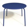 MYLIA Tuinset | Ronde Tuintafel Mirmande - Metaal - D. 110 Cm - Donkerblauw