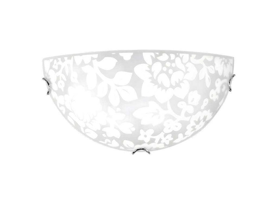 EPIKASA Aanbiedingen: Woonaccessoires | Floryda Plafondlamp, Chroom, Wit, 30X9X15 Cm, Epikasa