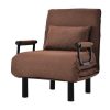 Vente-unique Uitklapbare Fauteuil | Converteerbare Stoffen Fauteuil - 6-Voudig Verstelbare Rugleuning - Bruin