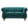 Vente-unique Tweezitsbank | Tweezits-Chesterfield-Bank Van Smaragdgroen Velours Trumbo