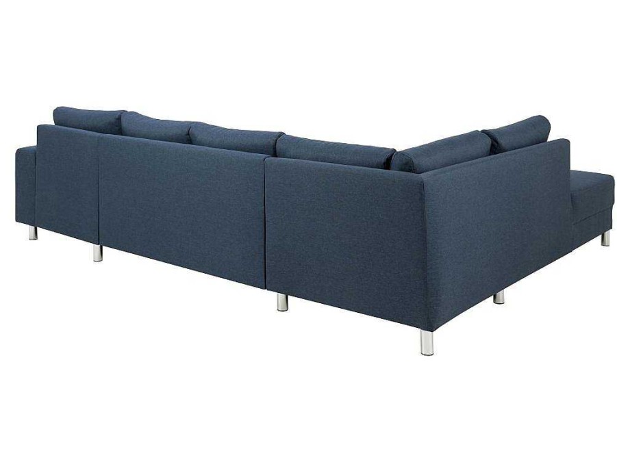 Vente-unique Modulair | Calverton Hoekbank Chaise Longue Rechts Gericht Donkerblauw.