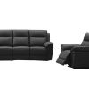 Vente-unique Set Zitbank + Fauteuil | 3 Zits Relaxbank En -Fauteuil Van Buffelleer Pakita - Zwart