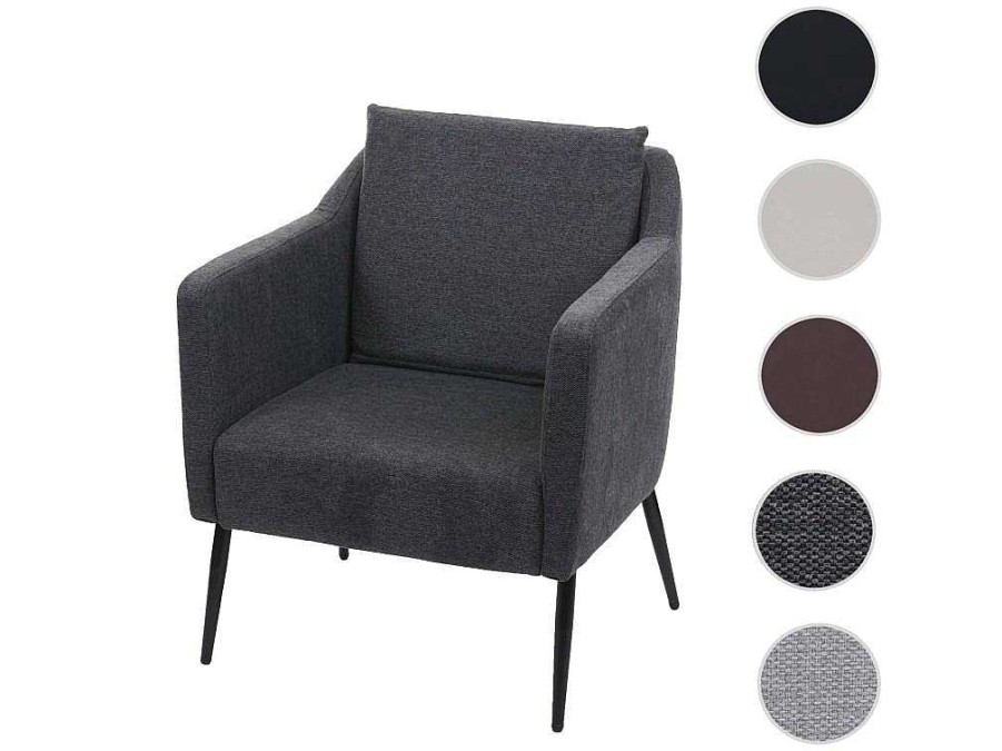 Vente-unique Fauteuil Met Holle Rugleuning | Relaxfauteuil Mcw-H93A, Stof/Textiel Donkergrijs