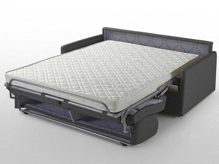 Vente-unique Slaapbank Met Matras | Driezits Express-Bedbank Van Stof Calife - Grijs