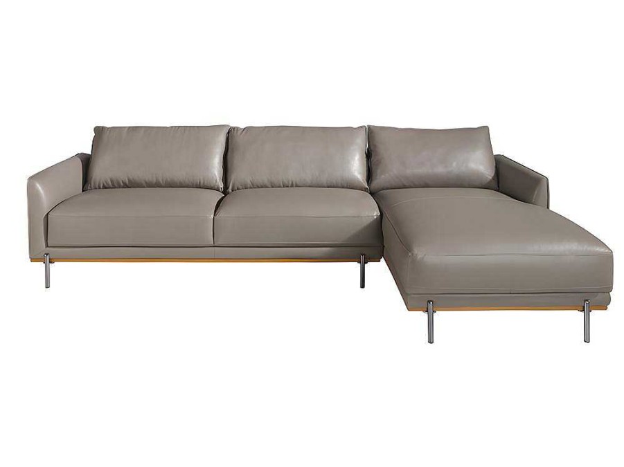 Angel Cerda Hoekbank | Chaiselongue Bank (R) In Leer En Verdonkerd Staal 6154 Angel Cerda