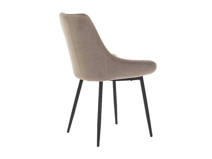 Vente-unique Stoel | Set Van 2 Stoelen Masurie - Fluweel - Taupe